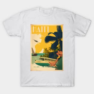 Haiti Vintage Travel Art Poster T-Shirt